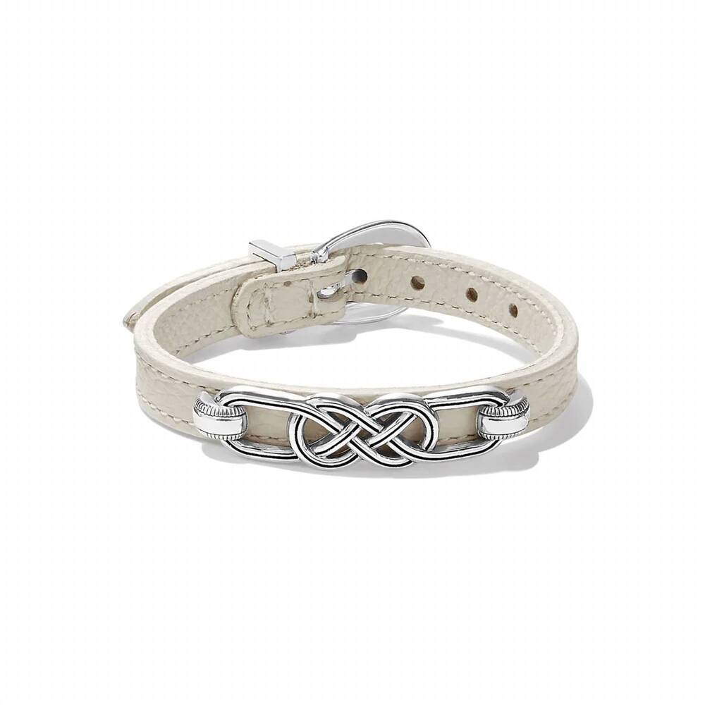 NEW BRIGHTON women's interlok braid leather bracelet in shoe white